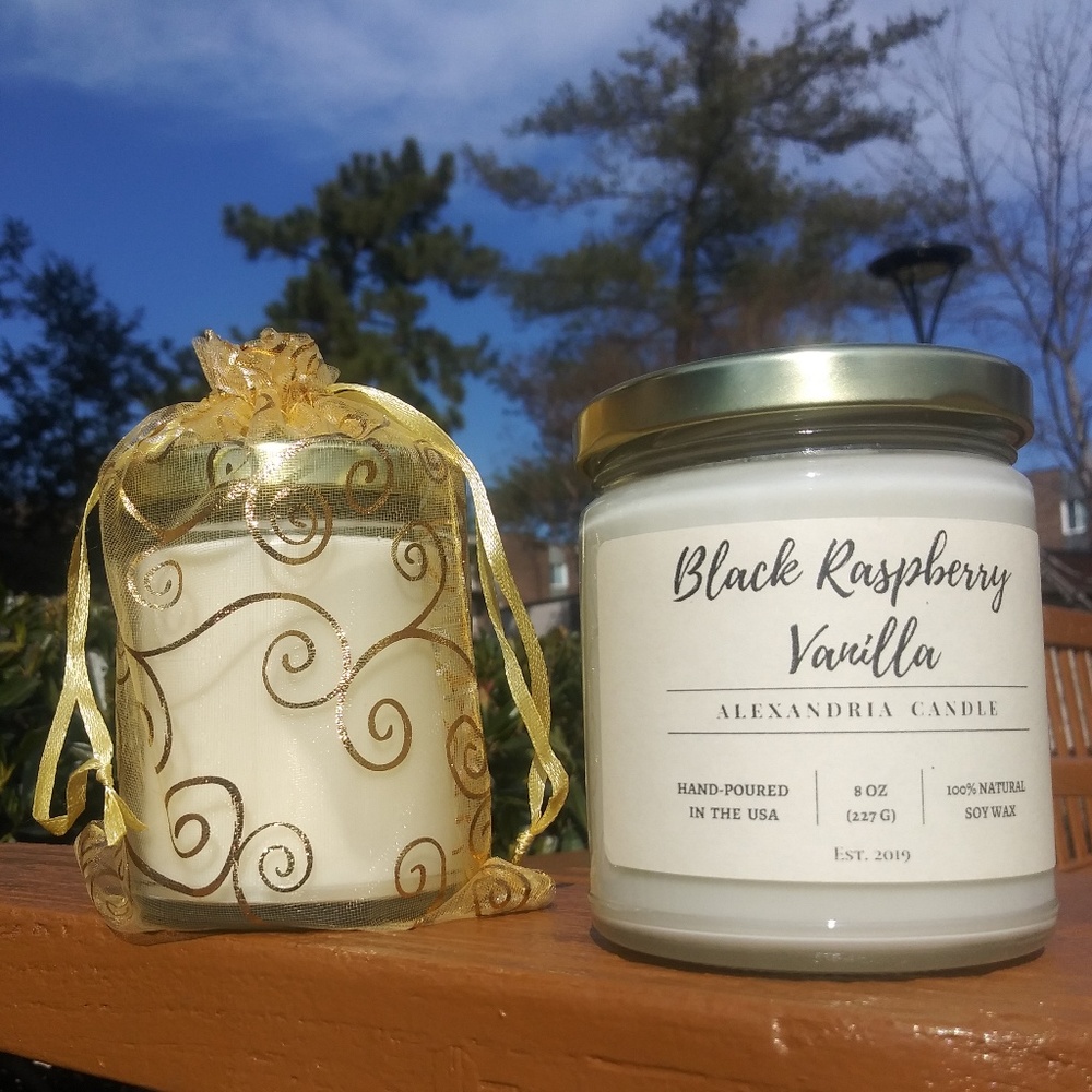 Black Raspberry Vanilla Soy Wax Candle - 8 oz
